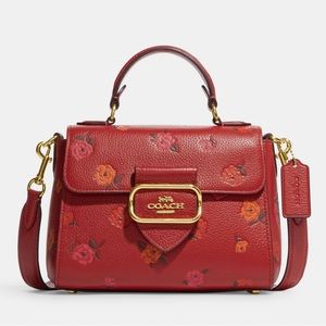 NWOT Women's Coach Morgan Top Handle Satchel With Peony Print
